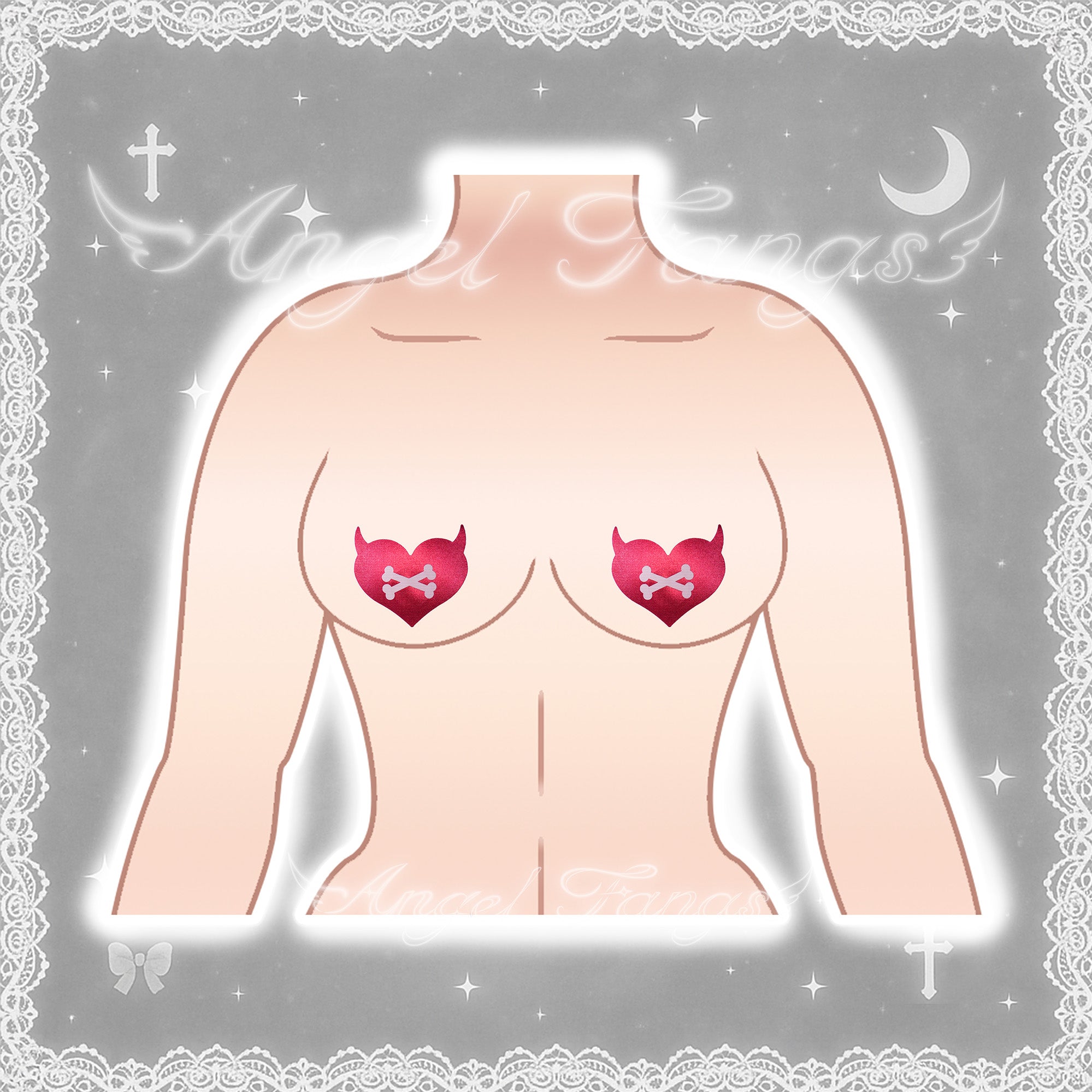 Skully Love Nipple Covers Sticker Pair