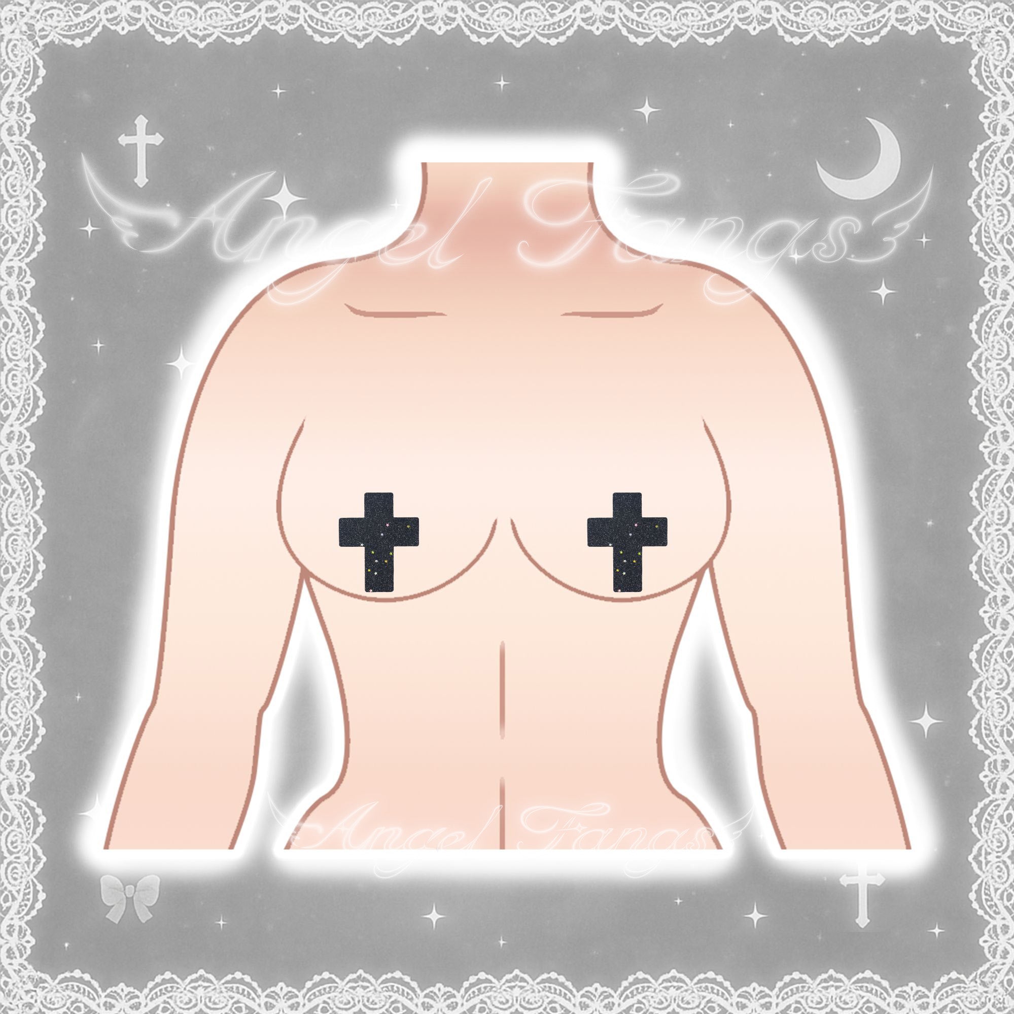 Starlit Cross Nipple Covers Sticker Pair