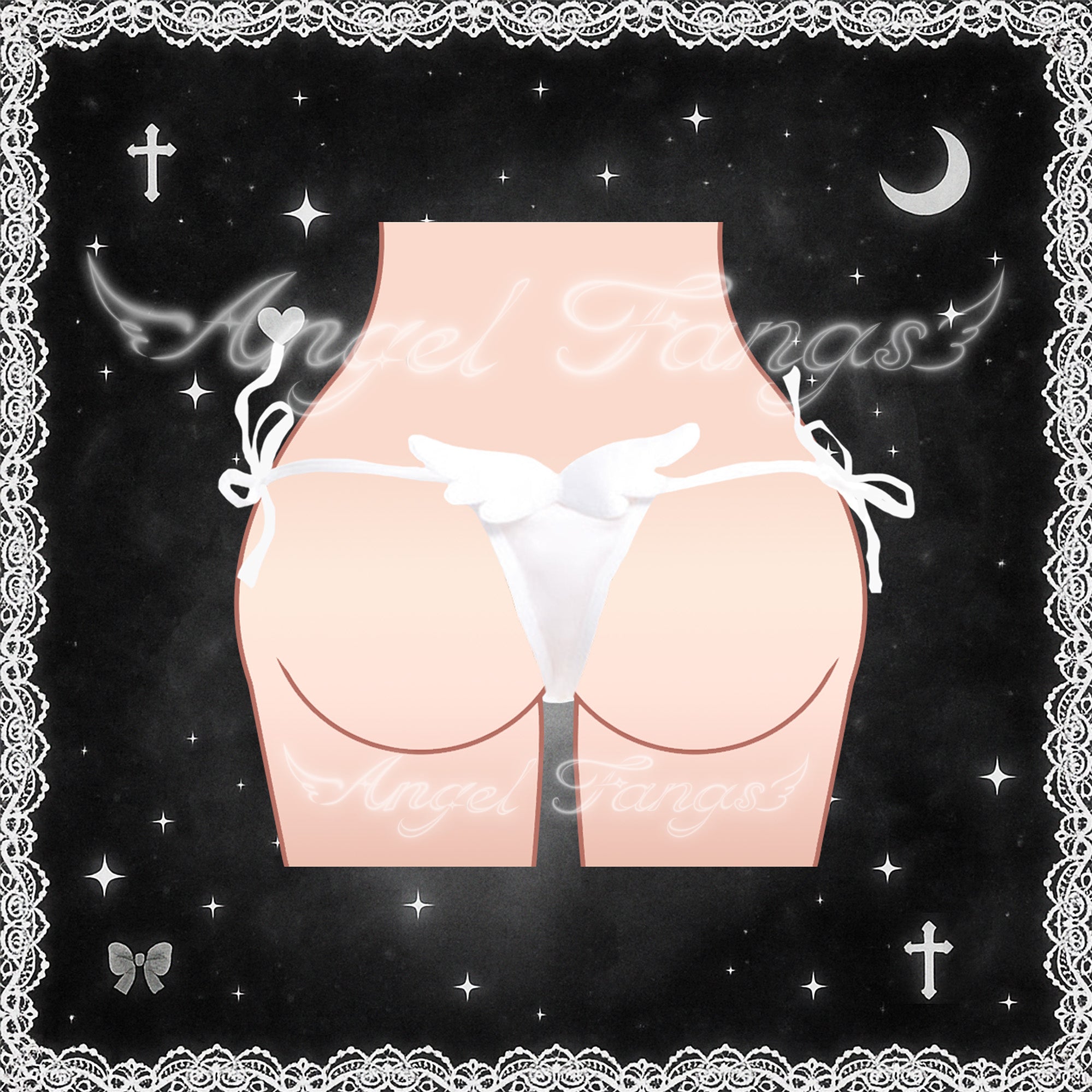 Angel Baby White Wings Demon Thong