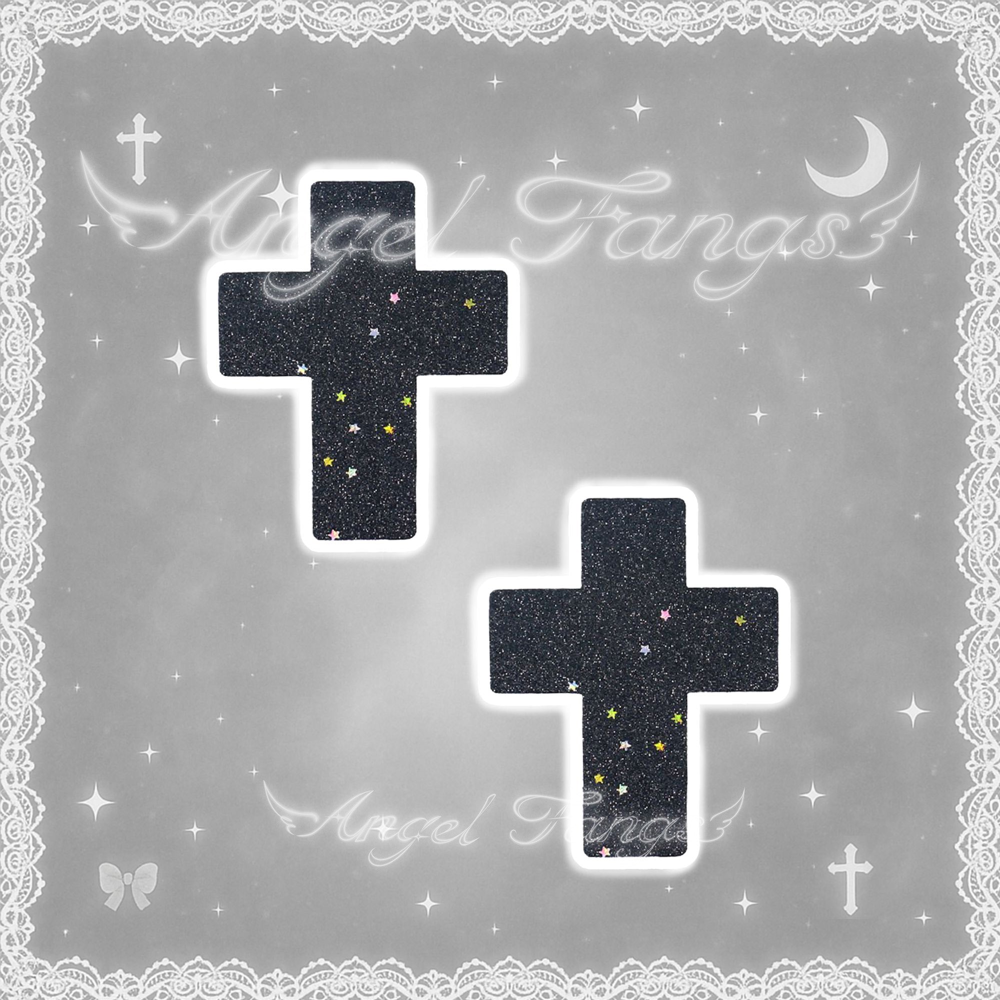 Starlit Cross Nipple Covers Sticker Pair