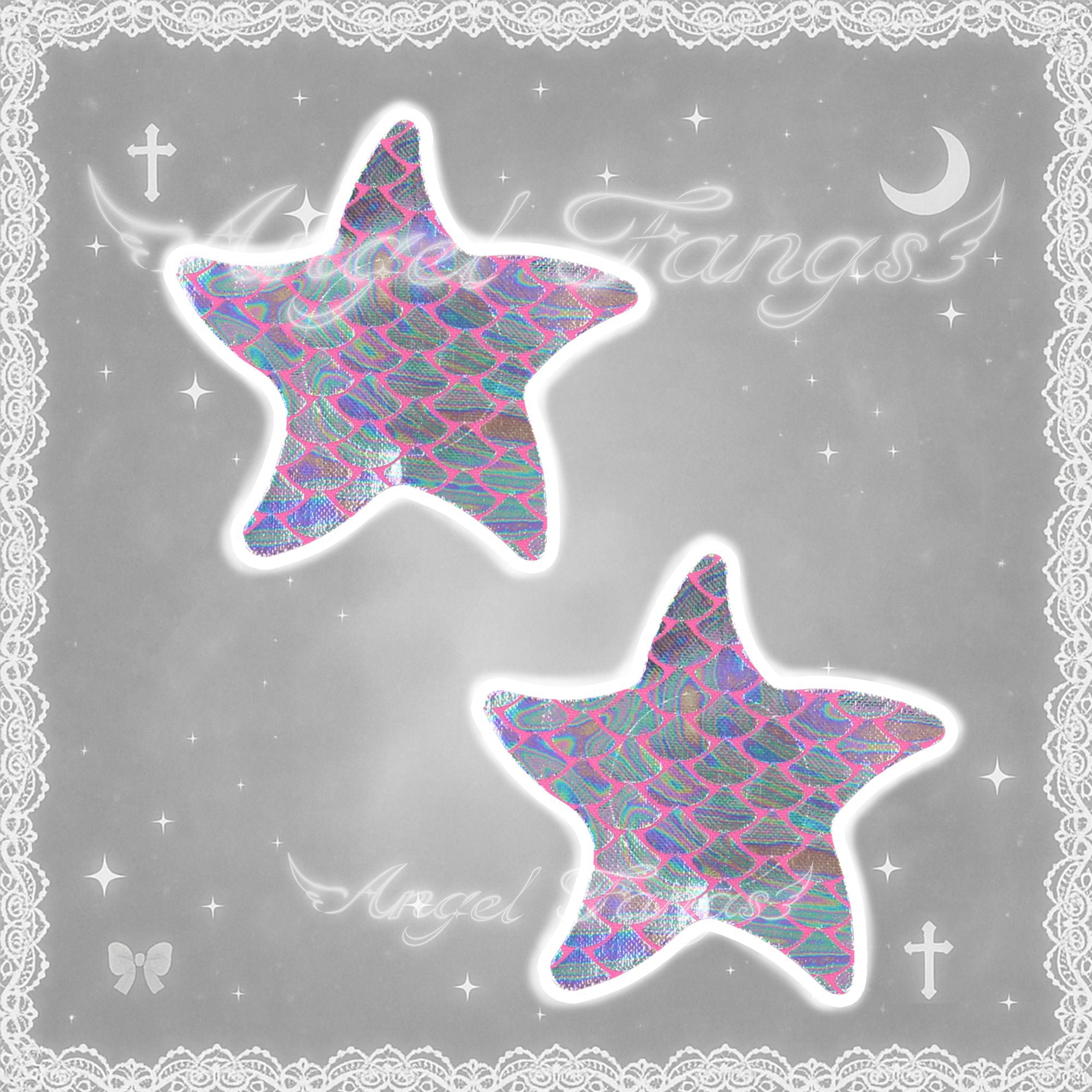 Mermaid Star Seashell Nipple Covers Sticker Pair