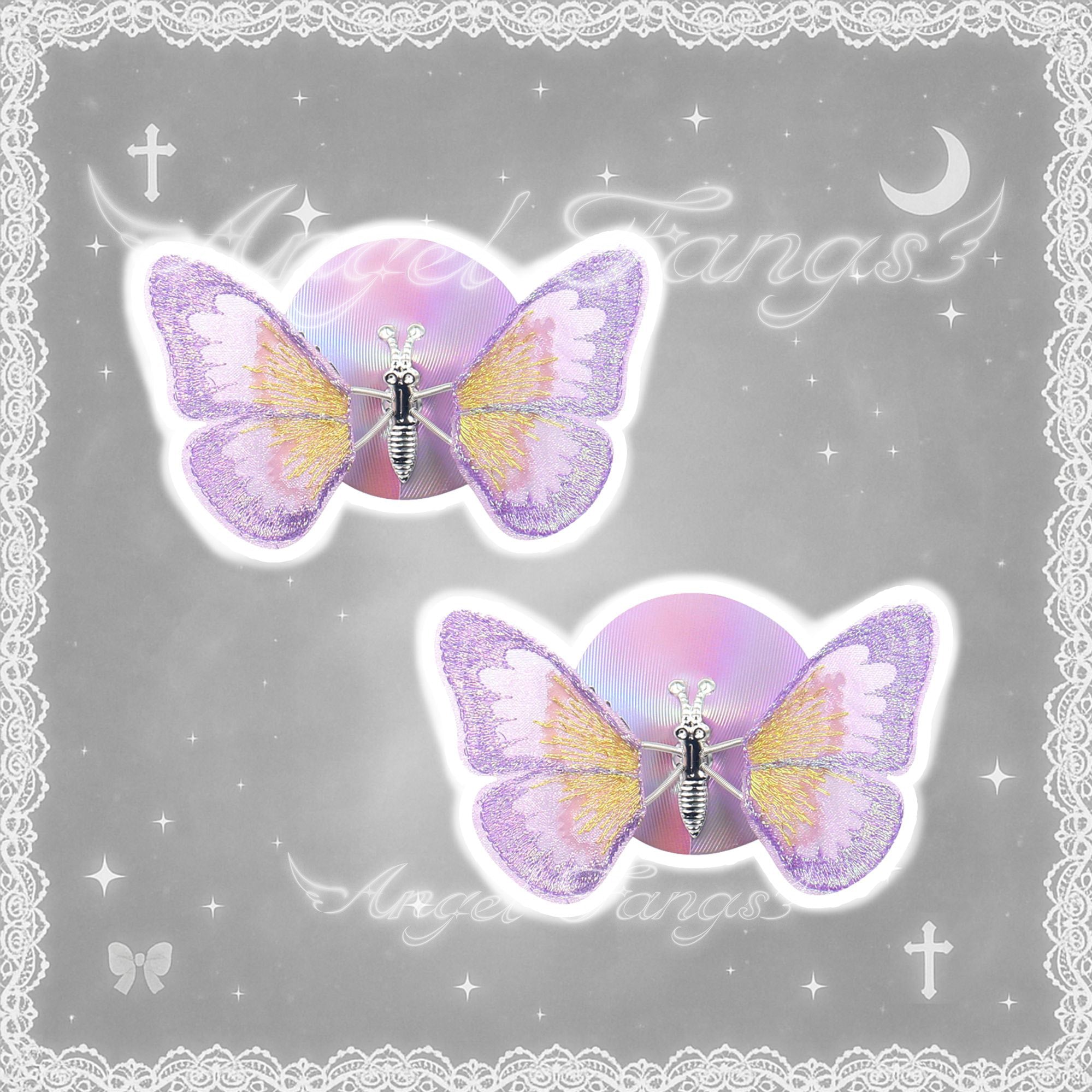 Aurora Violet Butterfly Nipple Covers Sticker Pair – Washable & Teusable