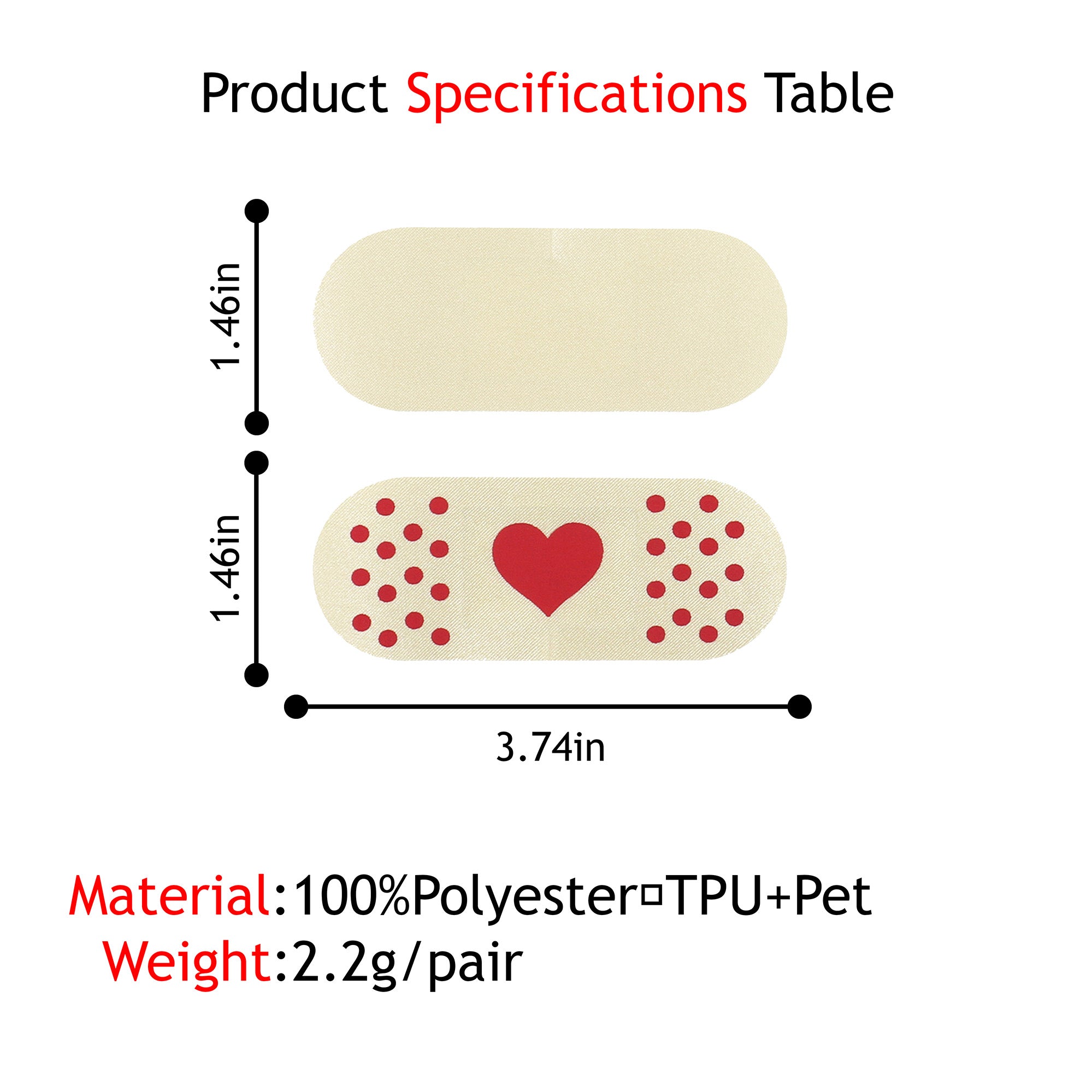 Bond Cross Red Heart Nipple Covers Sticker Pair