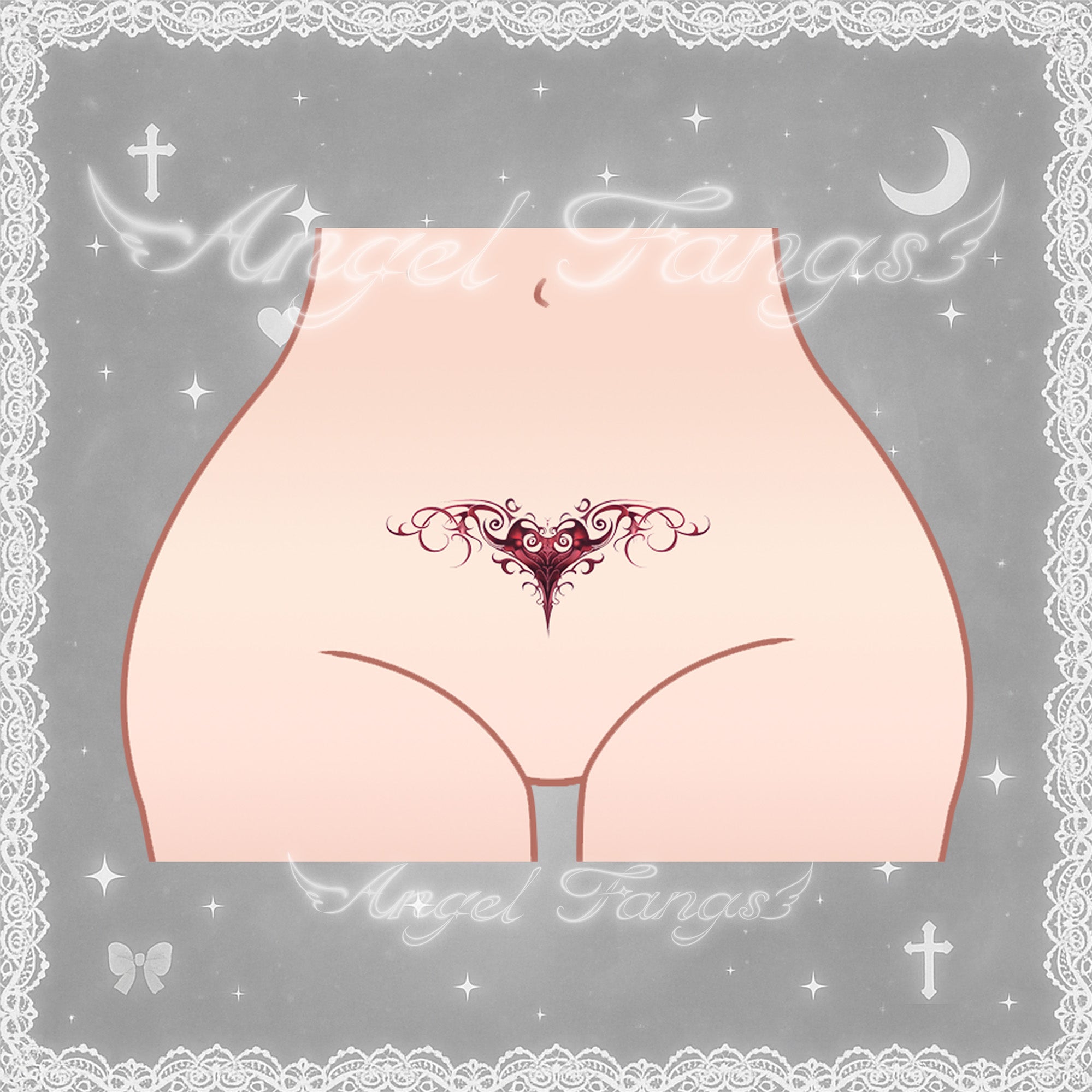Succubus Heart  Rose Thorns Tattoo Sticker – 2 Pcs