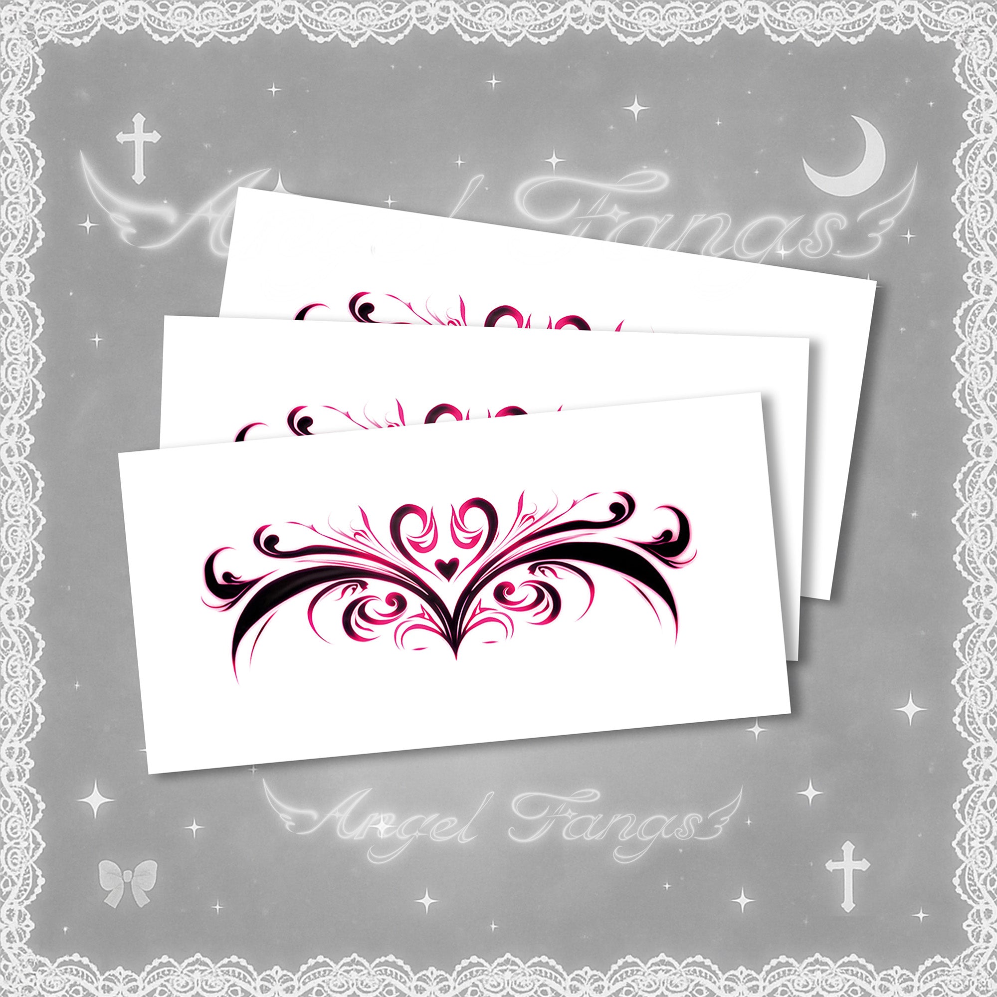 Succubus Heartfire Mark Tattoo Sticker – 2 Pcs