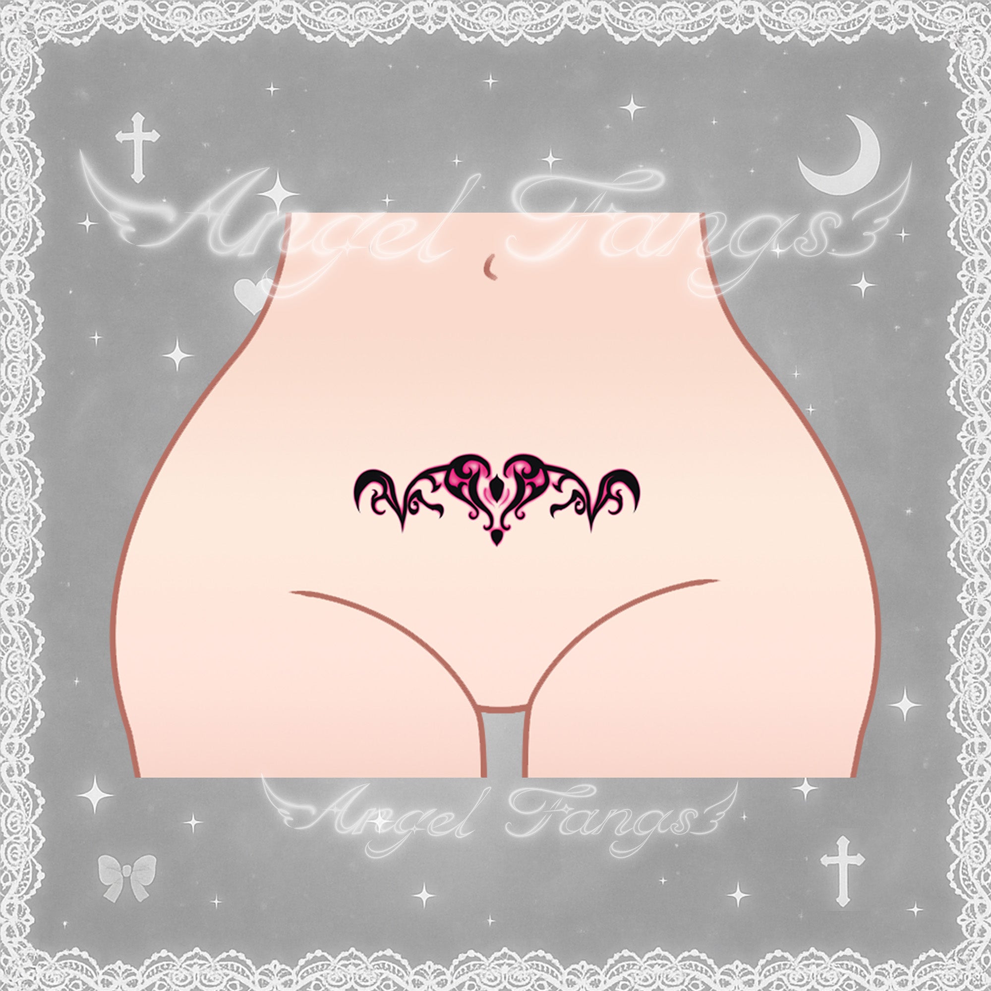 Succubus Black & Red Wing Curves Tattoo Sticker – 2 Pcs