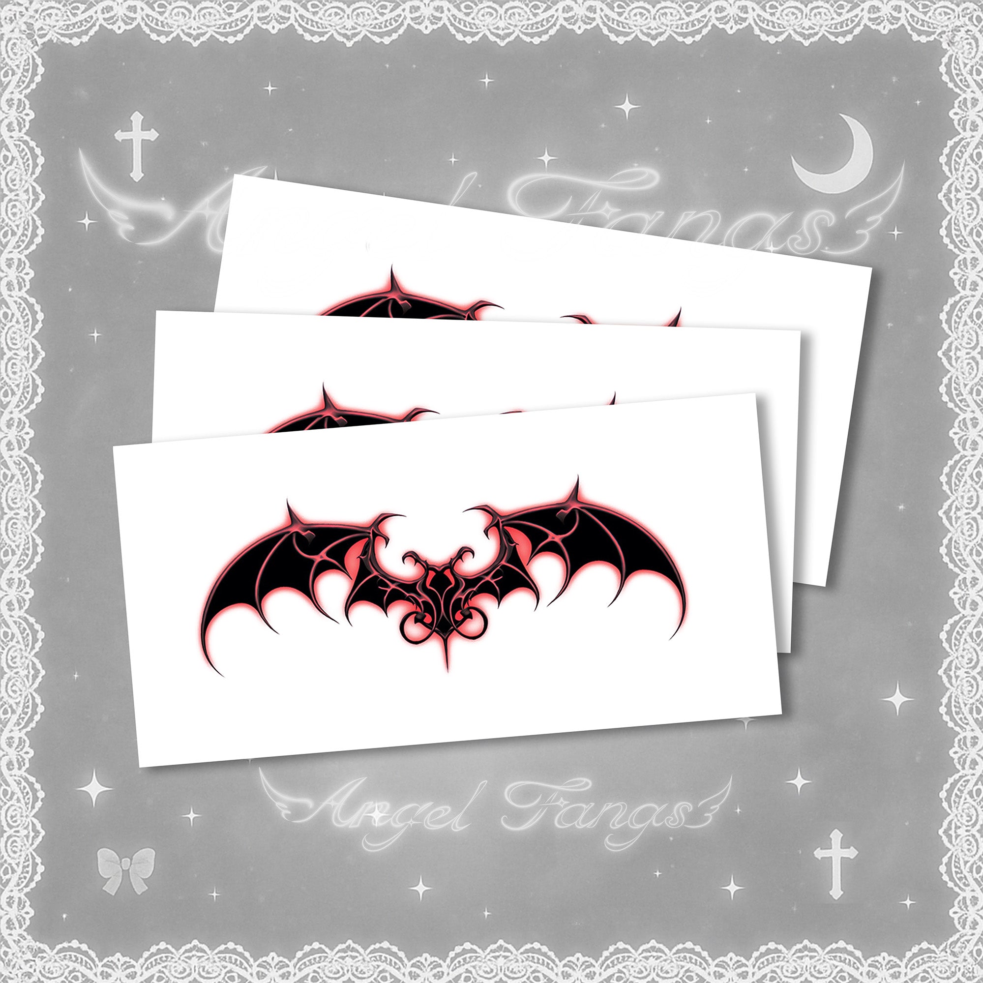 Succubus Dark Bat Wings Tattoo Sticker – 2 Pcs