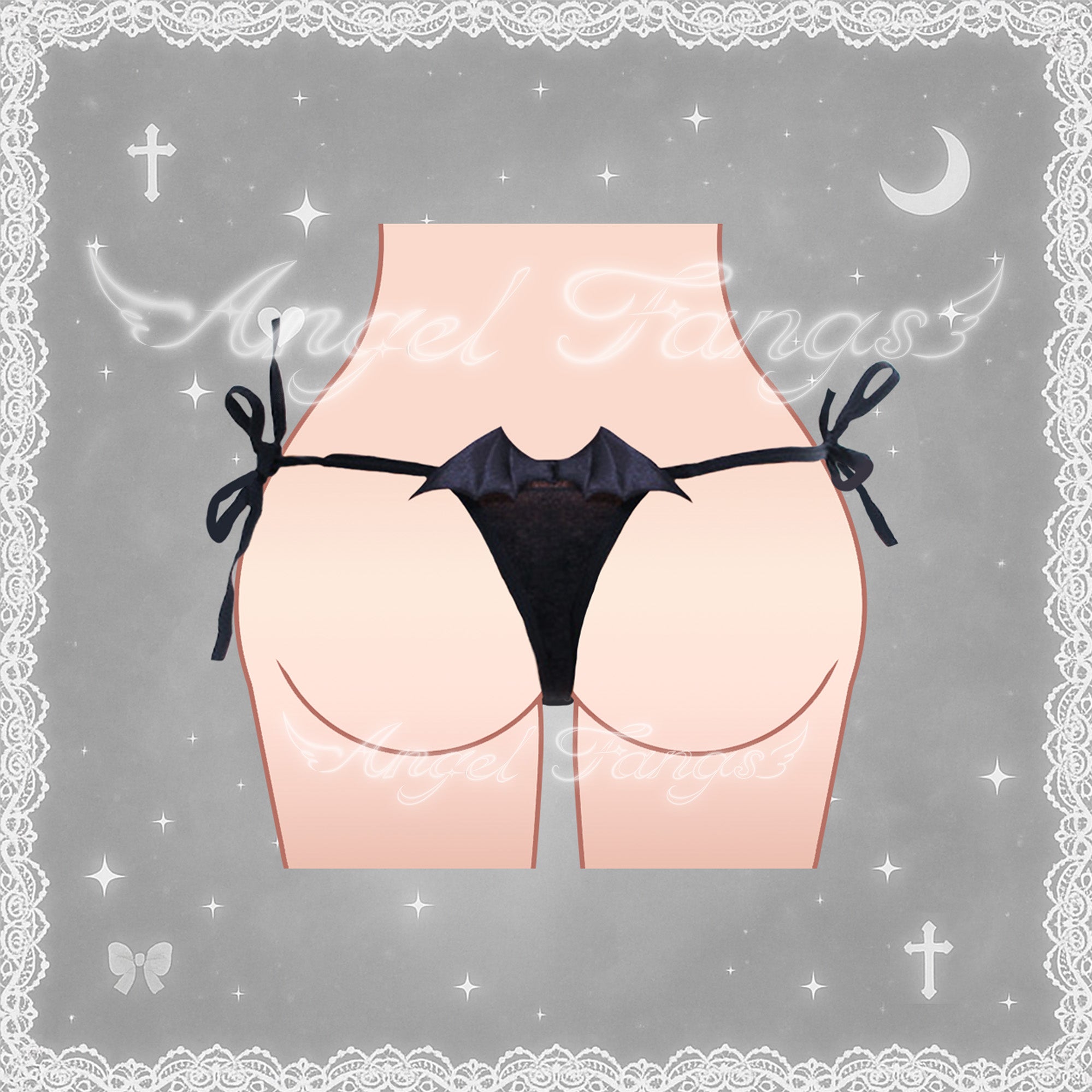 Succubus Dark Bat Wings Demon Thong