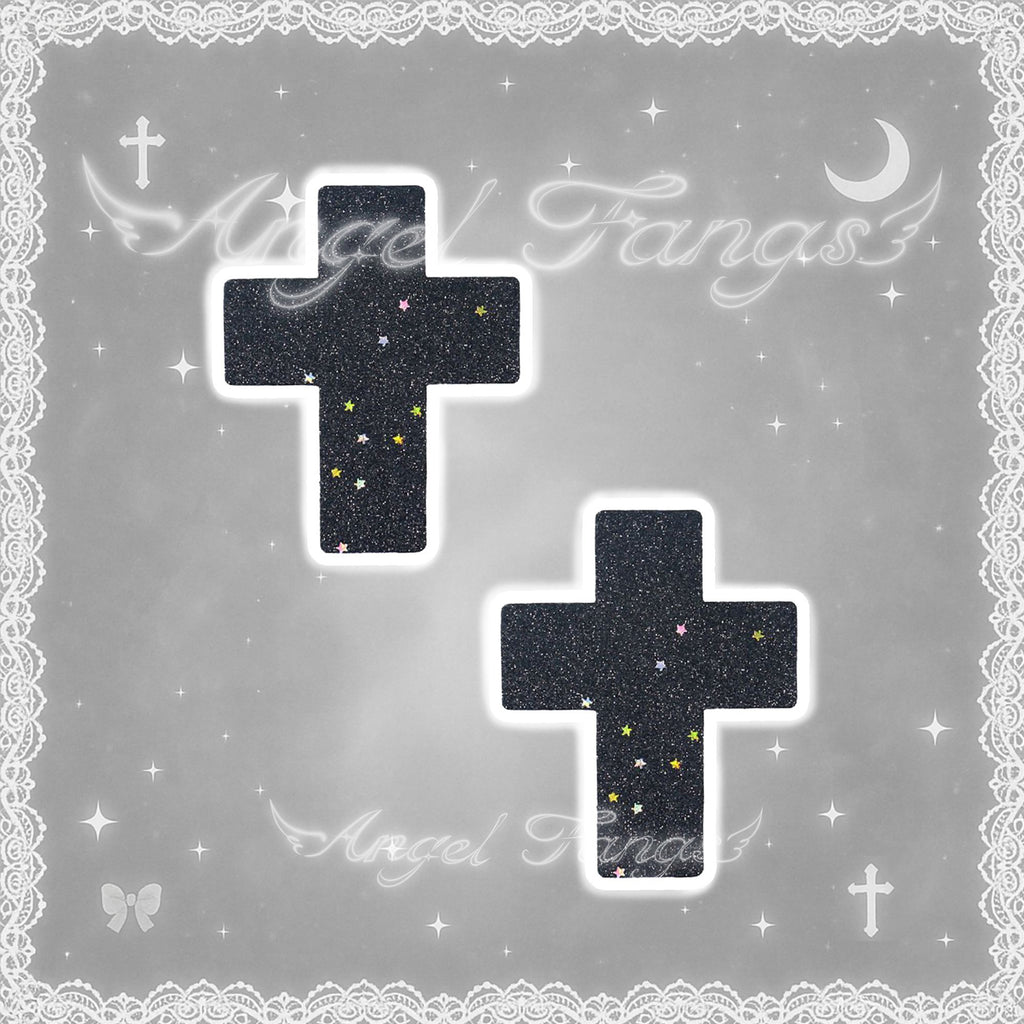 Starlit Cross Nipple Covers Sticker Pair