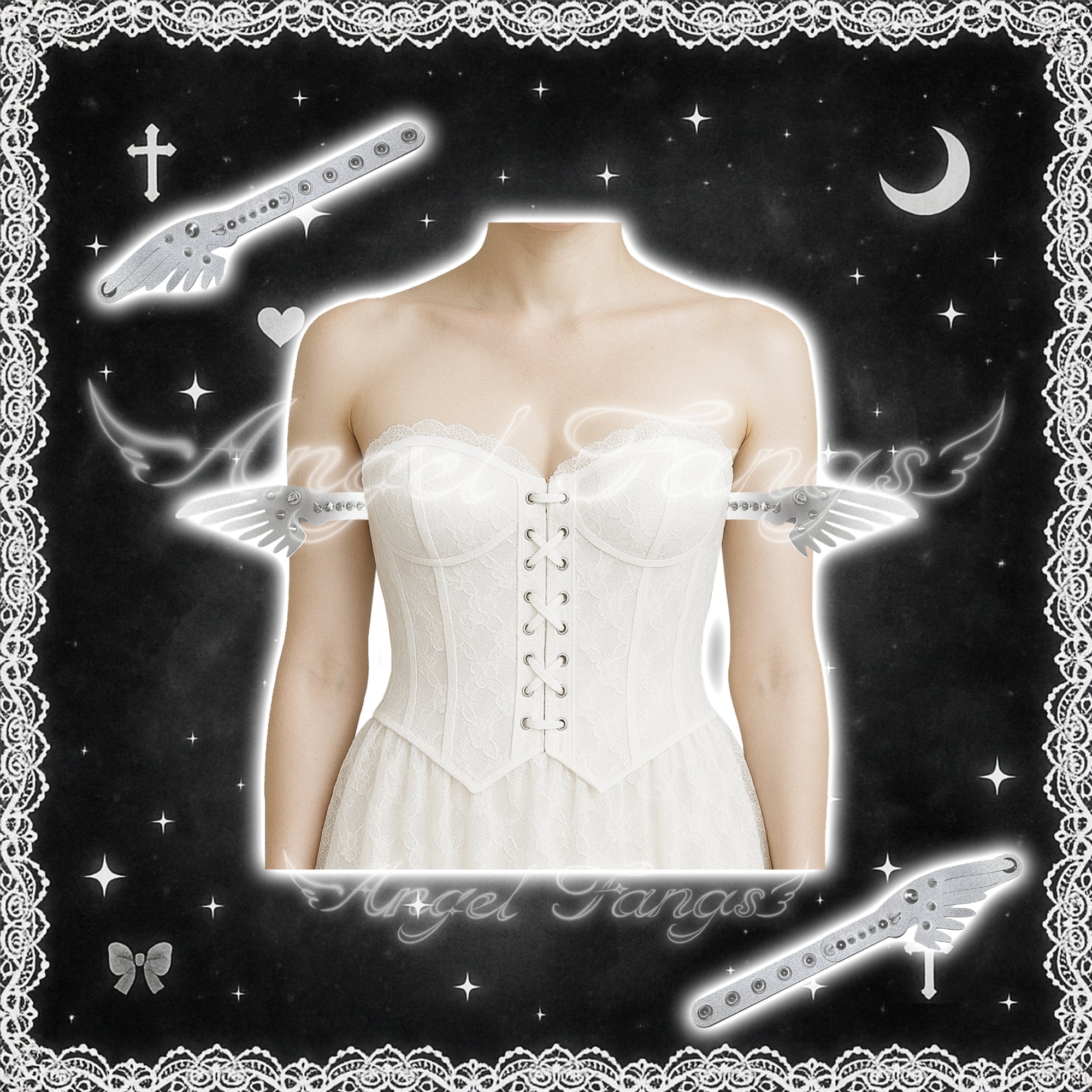 🤍Cute Little Angel Wing Rivets Arm Cuffs🤍Pair