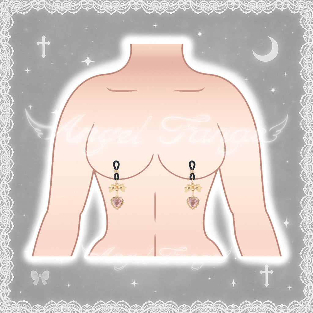 Glam Bow & Heart Crystal & Butterfly Bow Nipple Jewelry