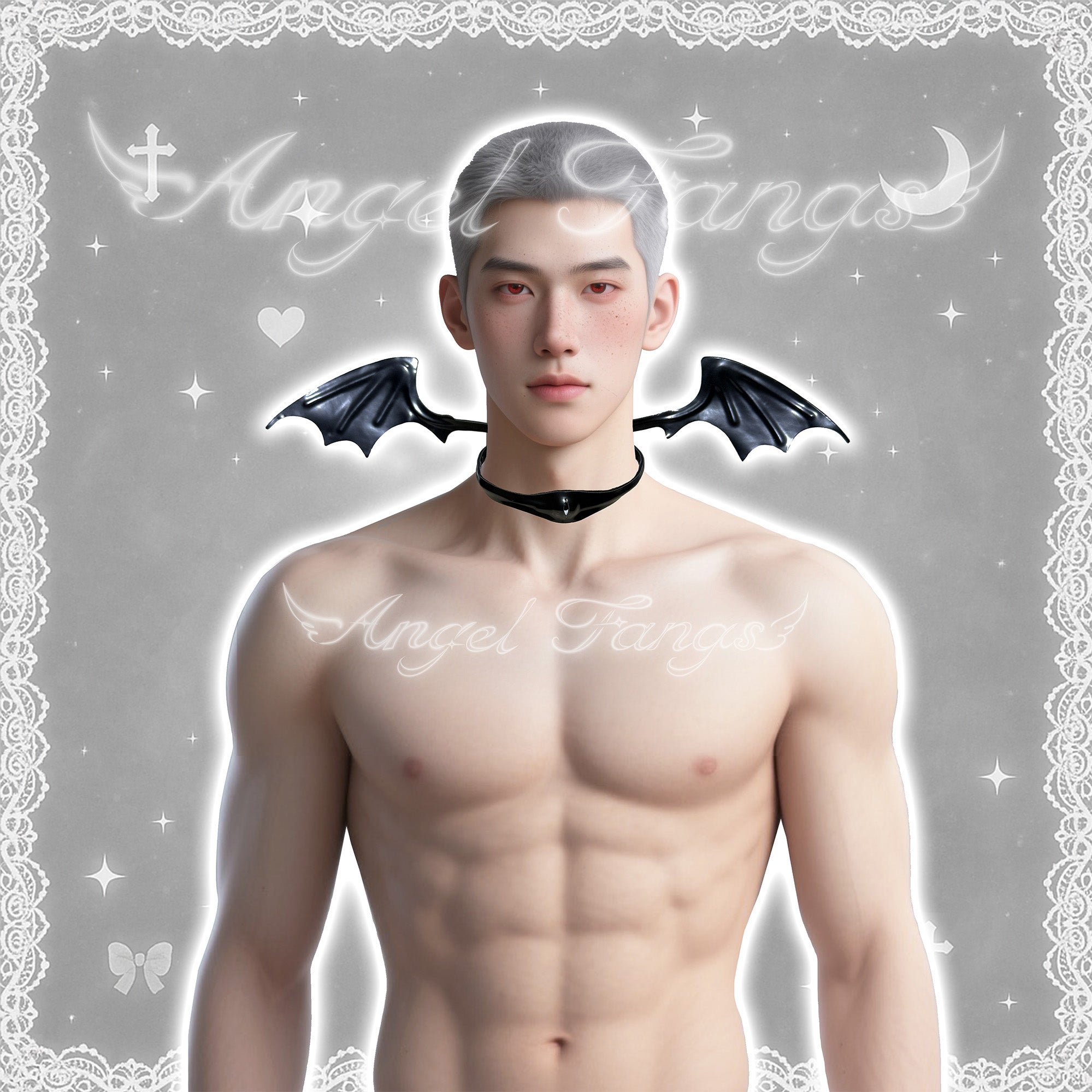 Black Demon Eye Wing Wrap Choker