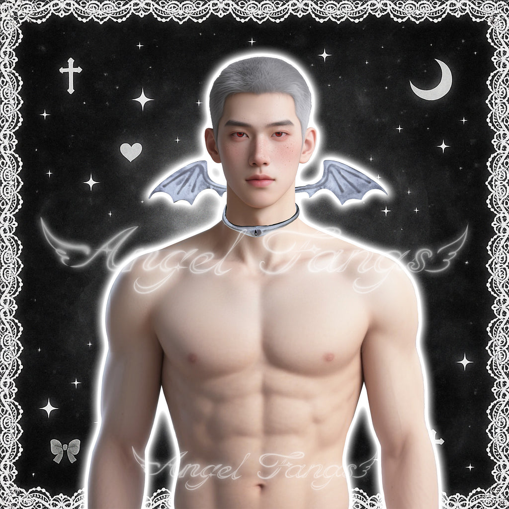 White Demon Eye Wing Wrap Choker