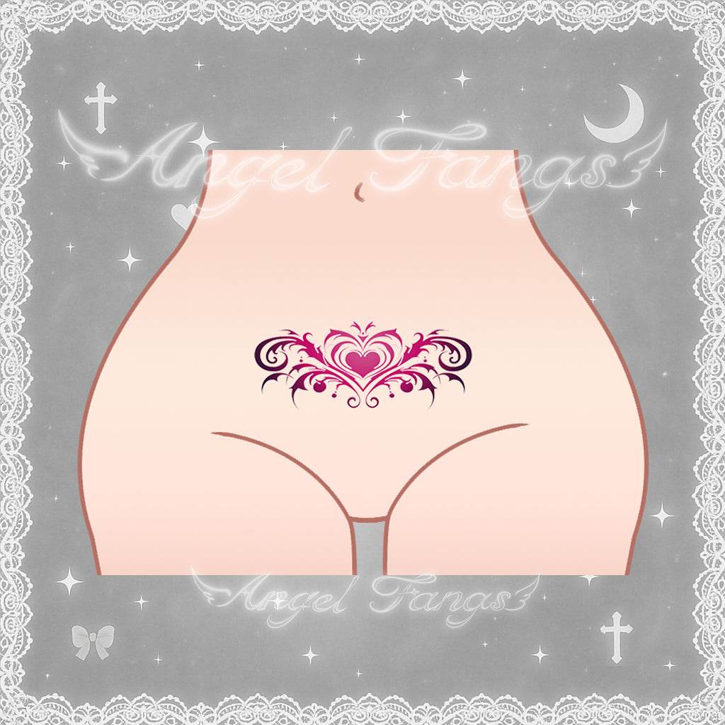 Succubus Heart Pink Temptation Tattoo Sticker - 2 Pcs