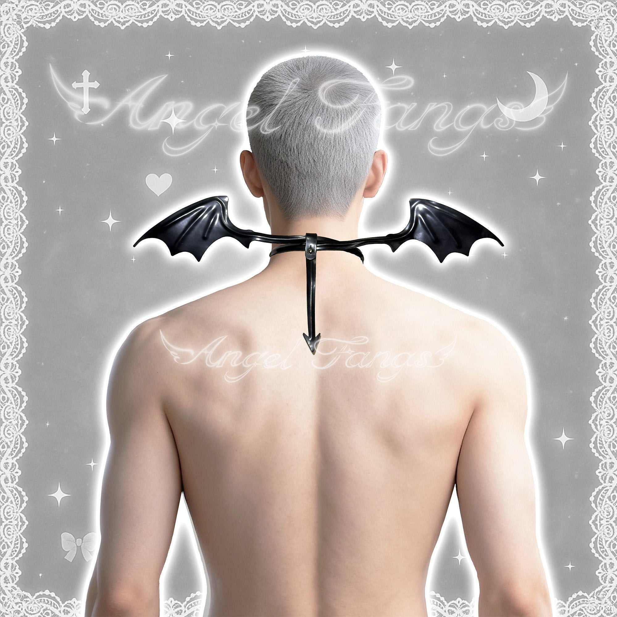 Black Demon Eye Wing Wrap Choker