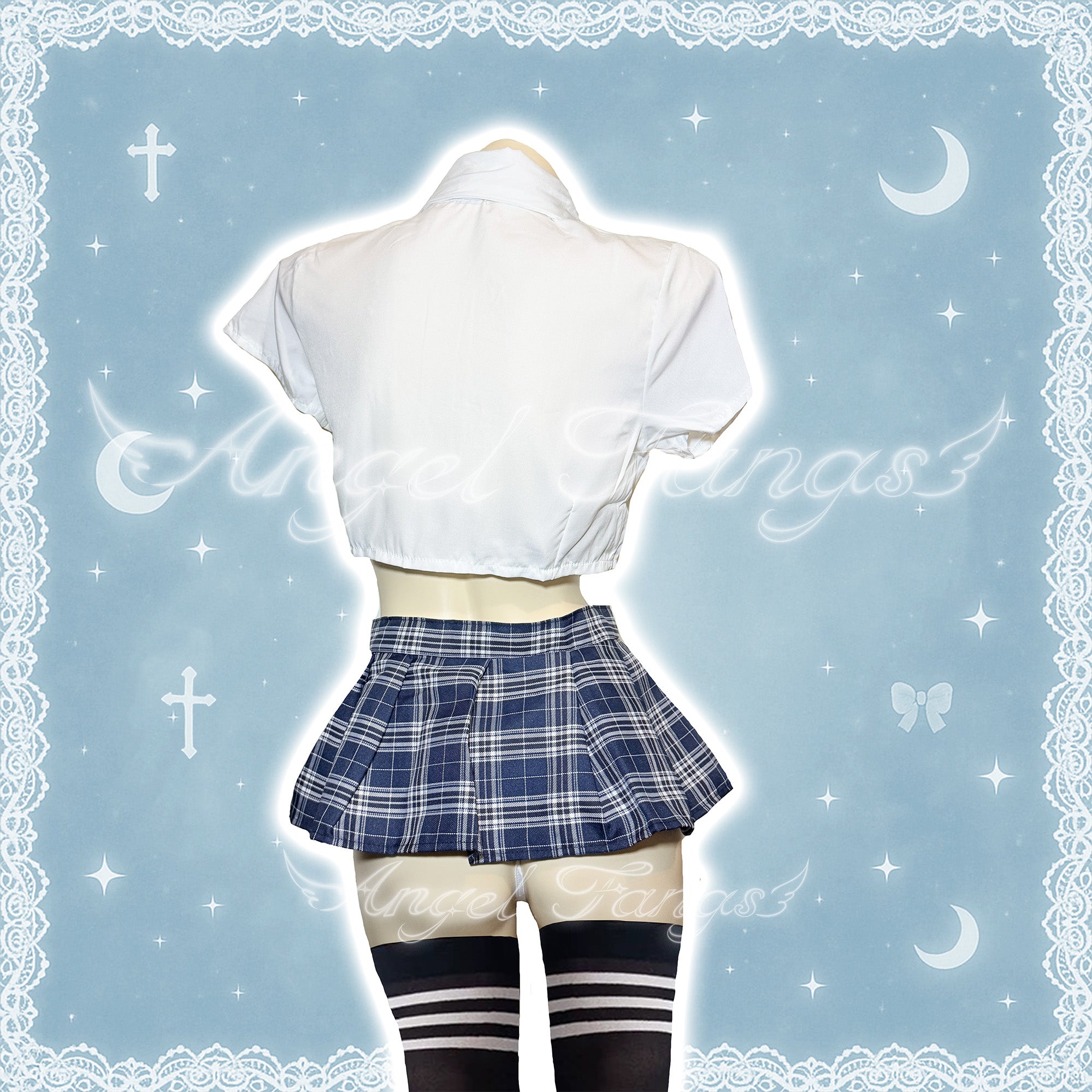 Youthful Joshi koukousei Cute School girl Uniform Set with Over-the-Knee Socks